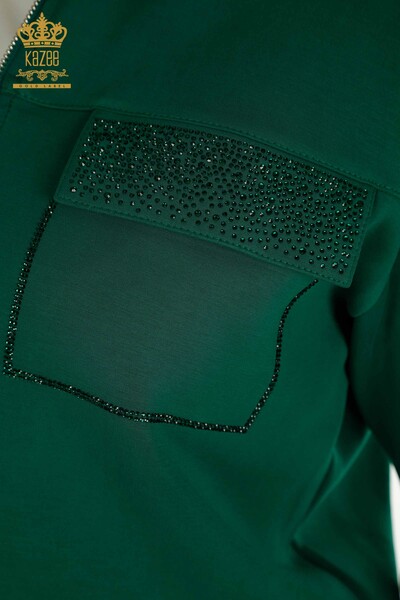 All'ingrosso Set di tute da donna - Con cappuccio - Cerniera - Verde - 17618 | KAZEE - 6