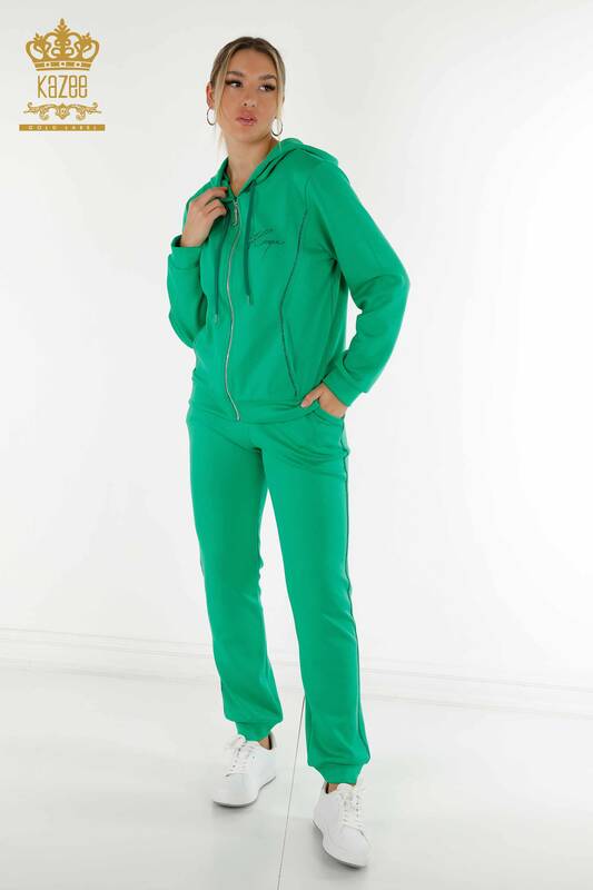 All'ingrosso Set di tute da donna - Con cappuccio - Verde - 20414 | KAZEE