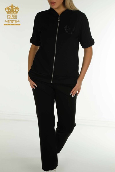All'ingrosso Set di tute da donna - Con cerniera - Nero - 17636 | KAZEE - 3