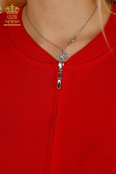 All'ingrosso Set di tute da donna - Con tasche - Cerniera - Rosso - 16679 | KAZEE - 4