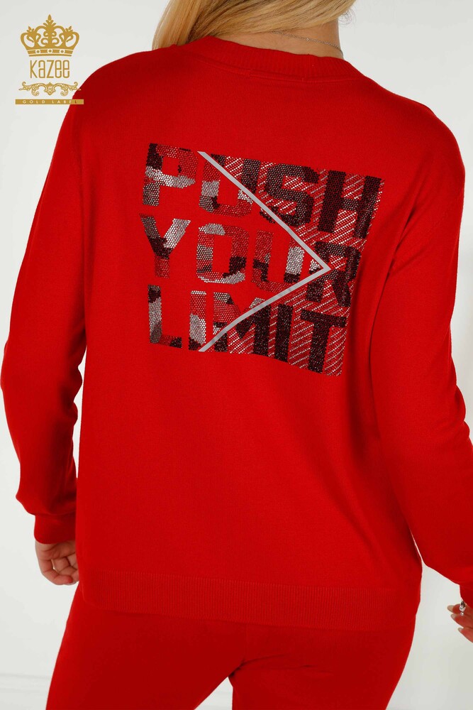 All'ingrosso Set di tute da donna - Con tasche - Cerniera - Rosso - 16679 | KAZEE - 10