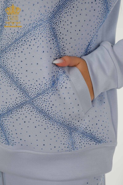 All'ingrosso Set tute da donna - Cristallo Pietra ricamata - Blu - 17557 | KAZEE - 7