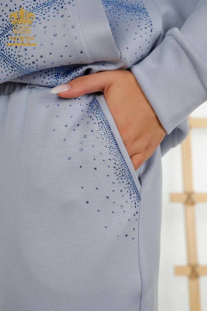 All'ingrosso Set tute da donna - Cristallo Pietra ricamata - Blu - 17557 | KAZEE - 10