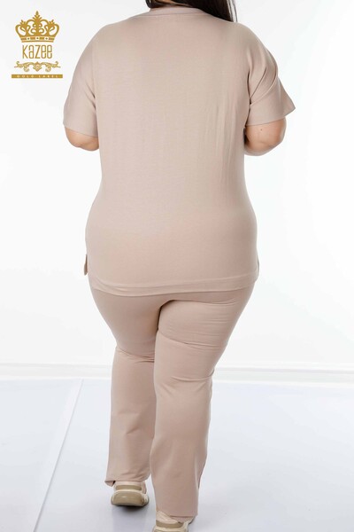 All'ingrosso Set tuta da donna - Manica corta - Beige - 17389 | KAZEE - 8