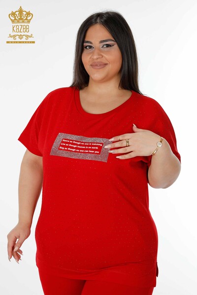 All'ingrosso Set tuta da donna - Manica corta - Rosso - 17389 | KAZEE - 2