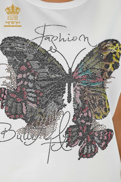 All'ingrosso Set tuta da donna - modello americano - farfalla - pietra ricamata - 17216 | KAZEE - Thumbnail