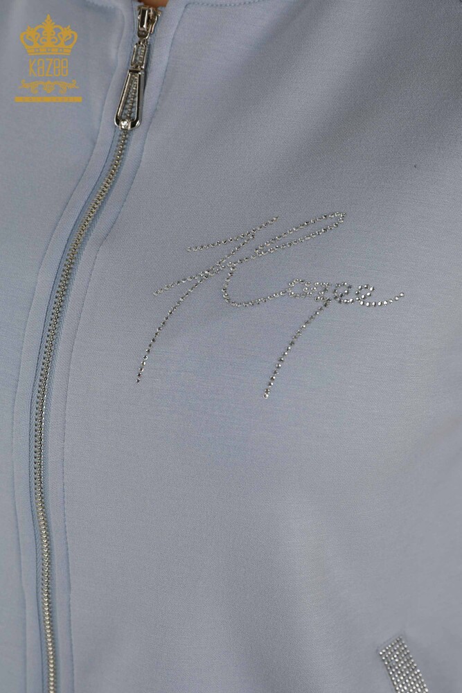 All'ingrosso Set tuta da donna - Pietra ricamata - Blu - 17549 | KAZEE - 6