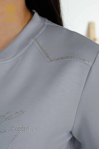 All'ingrosso Set tuta da donna - Pietra ricamata - Blu - 17549 | KAZEE - 7