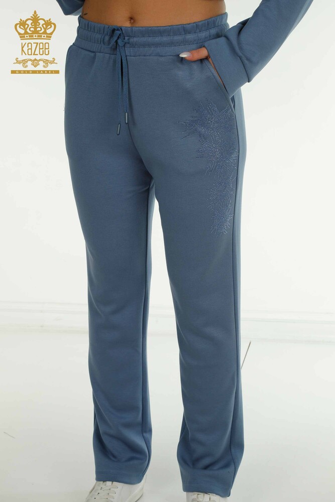 All'ingrosso Set di tute da donna - Pietra ricamata - Indaco - 17560 | KAZEE - 8