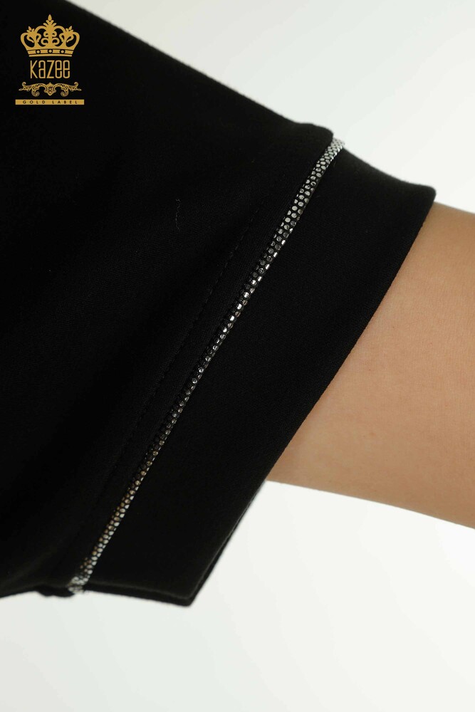 All'ingrosso Set di tute da donna - Pietra ricamata - Nero - 17638 | KAZEE - 9