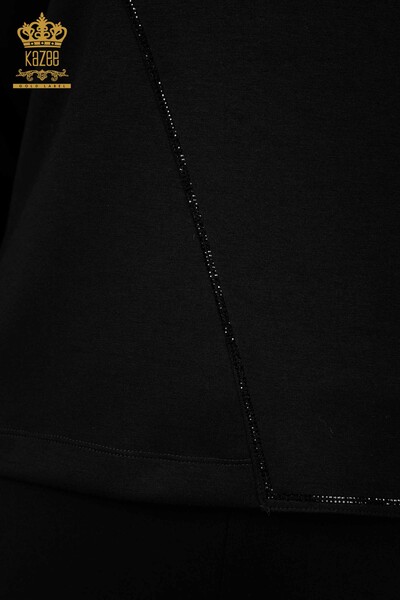 Set di tute da donna all'ingrosso - Dettagli tascabili - Nero - 17428 | KAZEE - Thumbnail