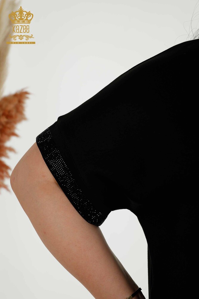 All'ingrosso Set tuta da donna - Pietra ricamata - Tasca - Nero - 20391 | KAZEE - 7