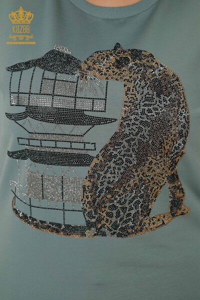 Set tuta da donna all'ingrosso - motivo tigre - azzurro - 17399 | KAZEE - Thumbnail