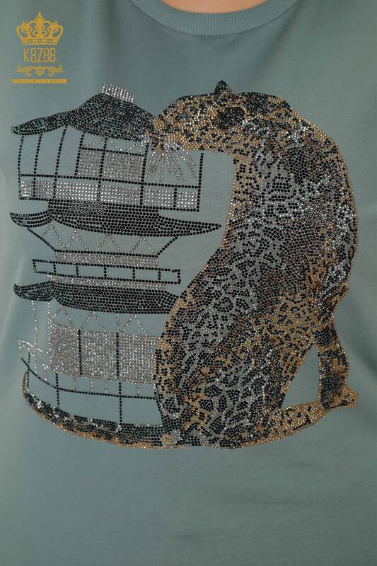Set tuta da donna all'ingrosso - motivo tigre - azzurro - 17399 | KAZEE