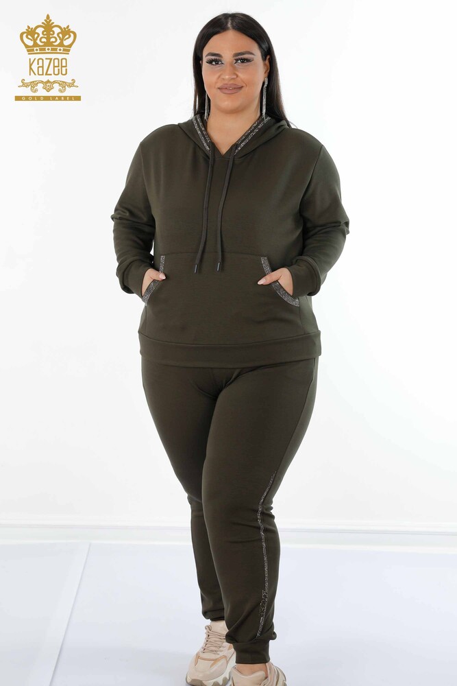 All'ingrosso Set tuta da donna - con cappuccio - cachi - 17477 | KAZEE - 1