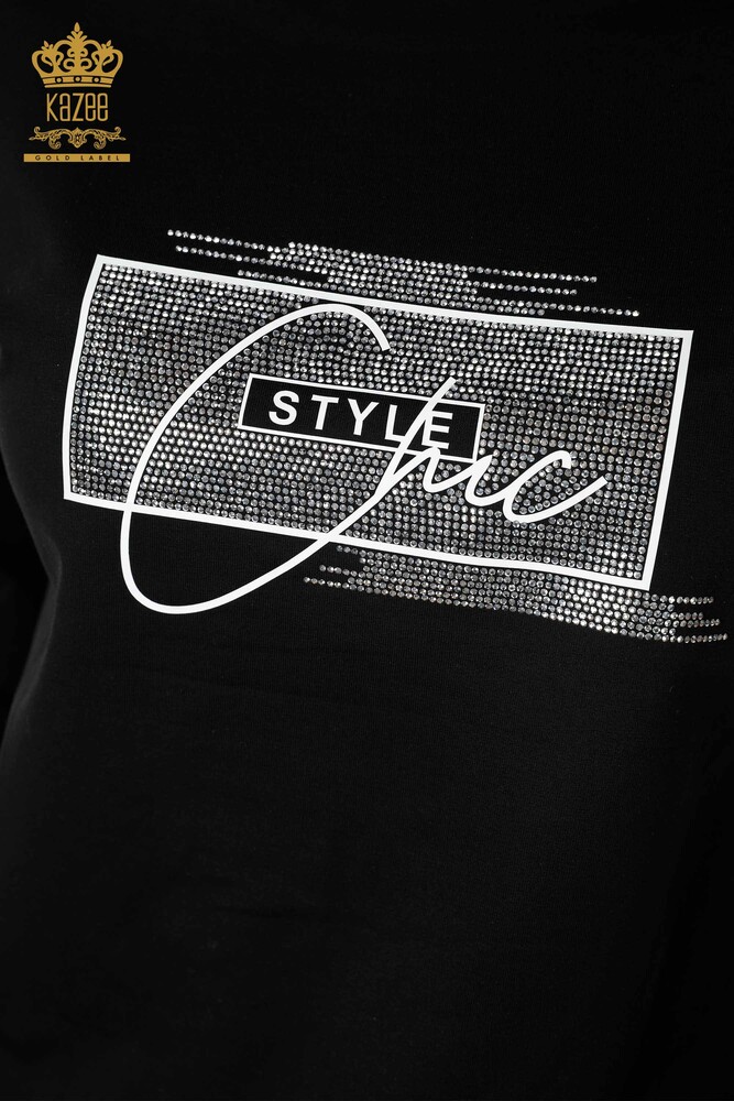 All'ingrosso Set tuta da donna - Cristallo Pietra ricamata - Nero - 17461 | KAZEE - 3