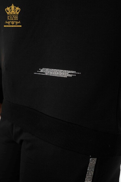 All'ingrosso Set tuta da donna - Cristallo Pietra ricamata - Nero - 17461 | KAZEE - 5