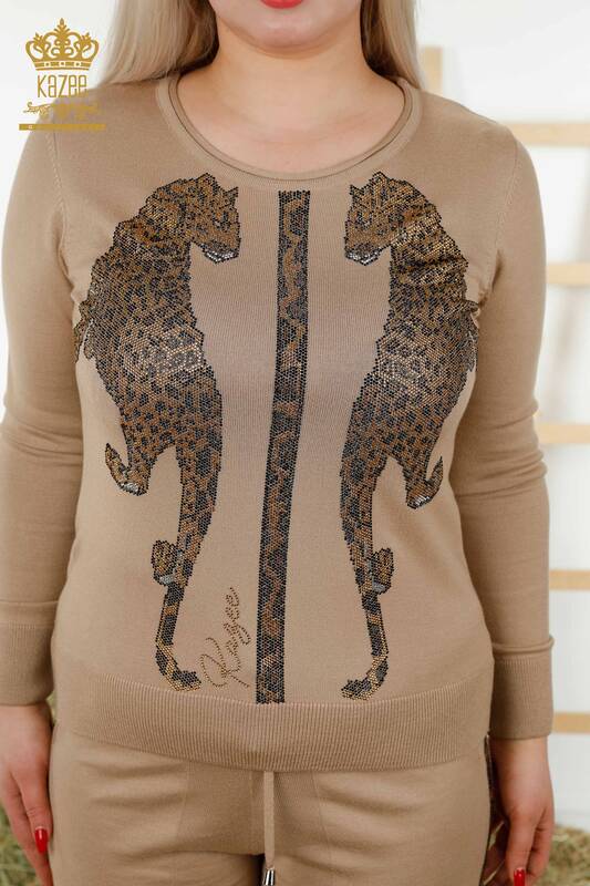 All'ingrosso Set tuta da donna - Leopardato motivo - beige - 16521 | KAZEE