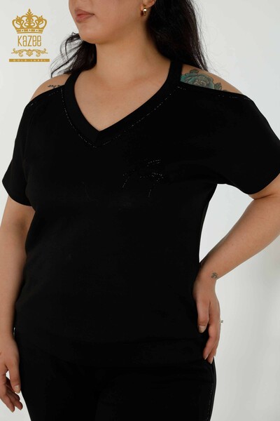 All'ingrosso Tuta da donna Set - Spalle Dettagli - Nero - 20397 | KAZEE - 3