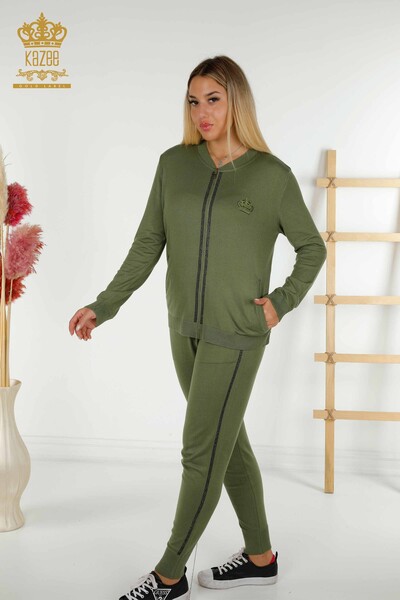 All'ingrosso Set di tute da donna - Con cerniera - Cachi - 30638 | KAZEE - 1