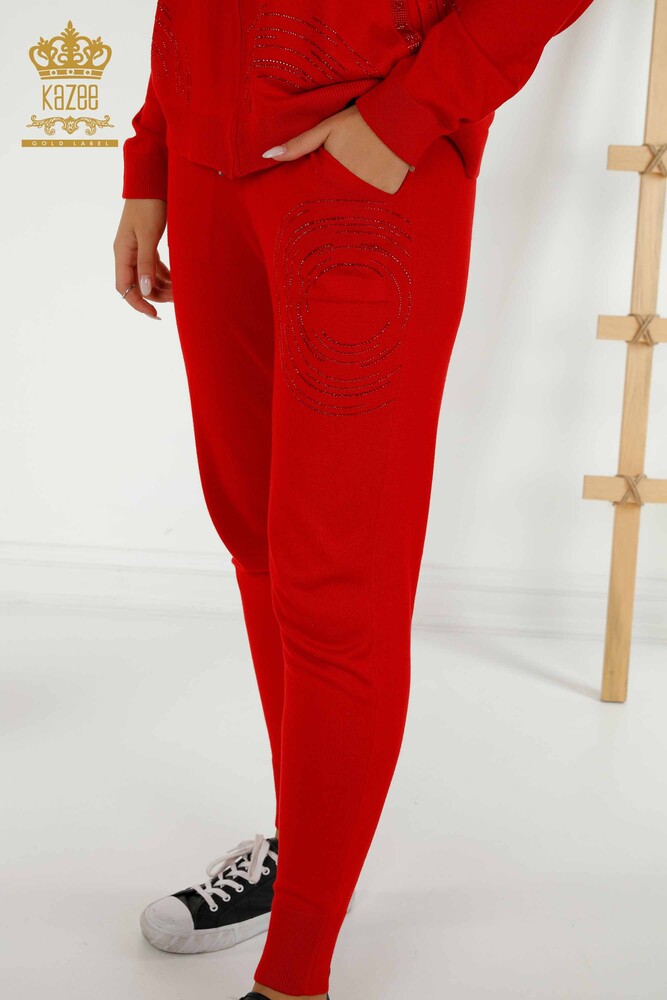 All'ingrosso Set di tute da donna - Con cerniera - Rosso - 16276 | KAZEE - 7