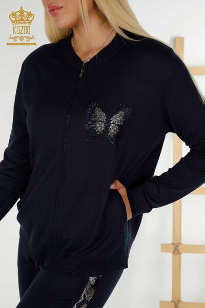 All'ingrosso Set di tute da donna - Modello farfalla - Blu navy - 16678 | KAZEE - Thumbnail