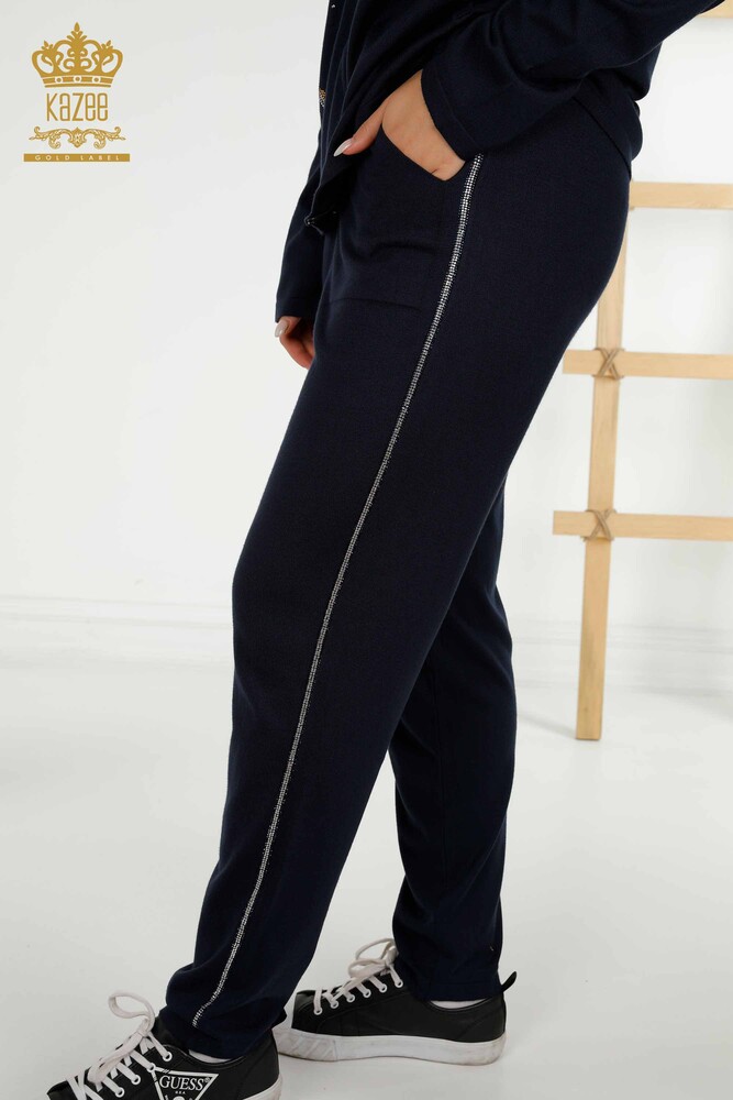 All'ingrosso Set di tute da donna - Motivo leopardato - Blu navy - 16660 | KAZEE - 8