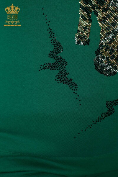 Set tuta da donna all'ingrosso motivo tigre verde - 17473 | KAZEE - 5