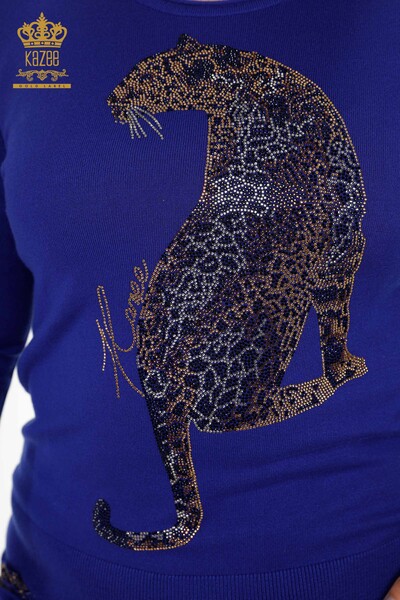 Set tuta da donna all'ingrosso - motivo tigre blu scuro - 16523 | KAZEE - Thumbnail
