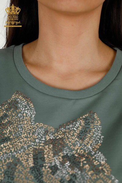Tuta da donna all'ingrosso Set Leopard Pattern Mint - 17208 | KAZEE - Thumbnail
