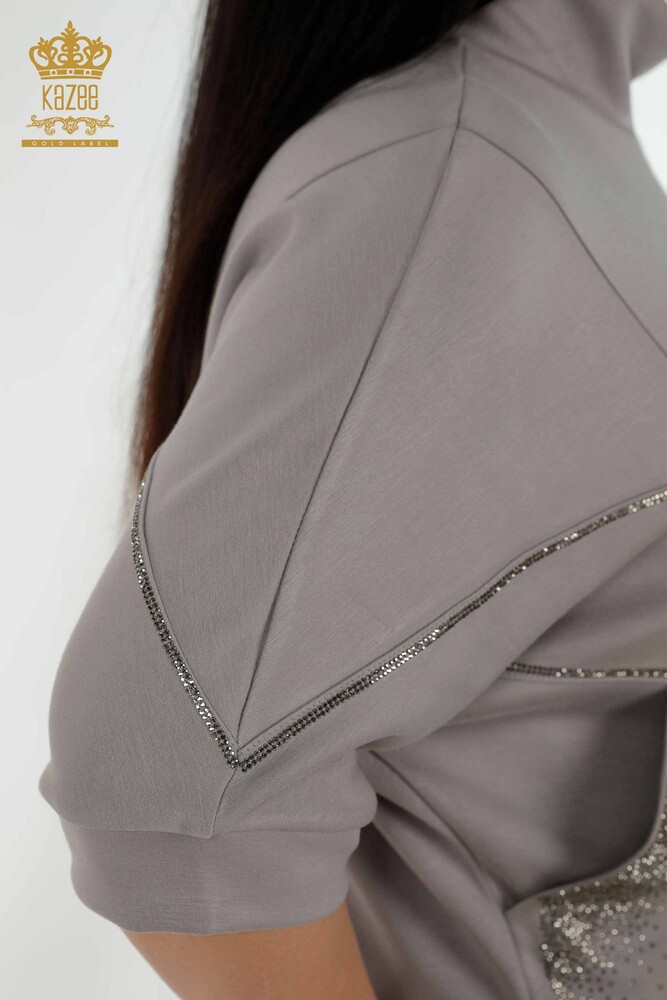 all'ingrosso Tuta da donna Set manica corta Cerniera grigio - 17547 | KAZEE - 6