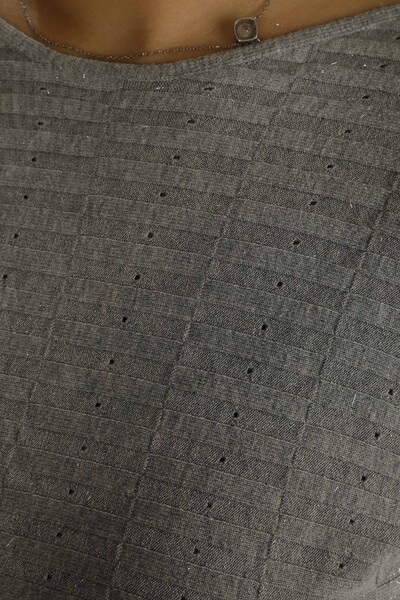 Jersey Cuello Barco Glitter Manga Larga Gris - 31007 | KAZEE - 3