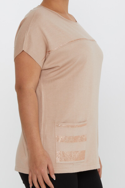 Jersey de punto con bolsillo detallado en polvo - 30765 | KAZEE (Juego de 4 L-XL-2XL-3XL) - 4