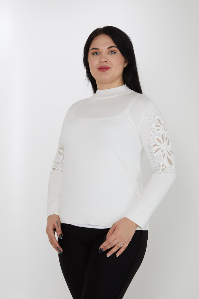 Jersey de punto con mangas bordadas en color crudo - 31264 | KAZEE (Juego de 4 tallas M-L-XL-2XL) - 1