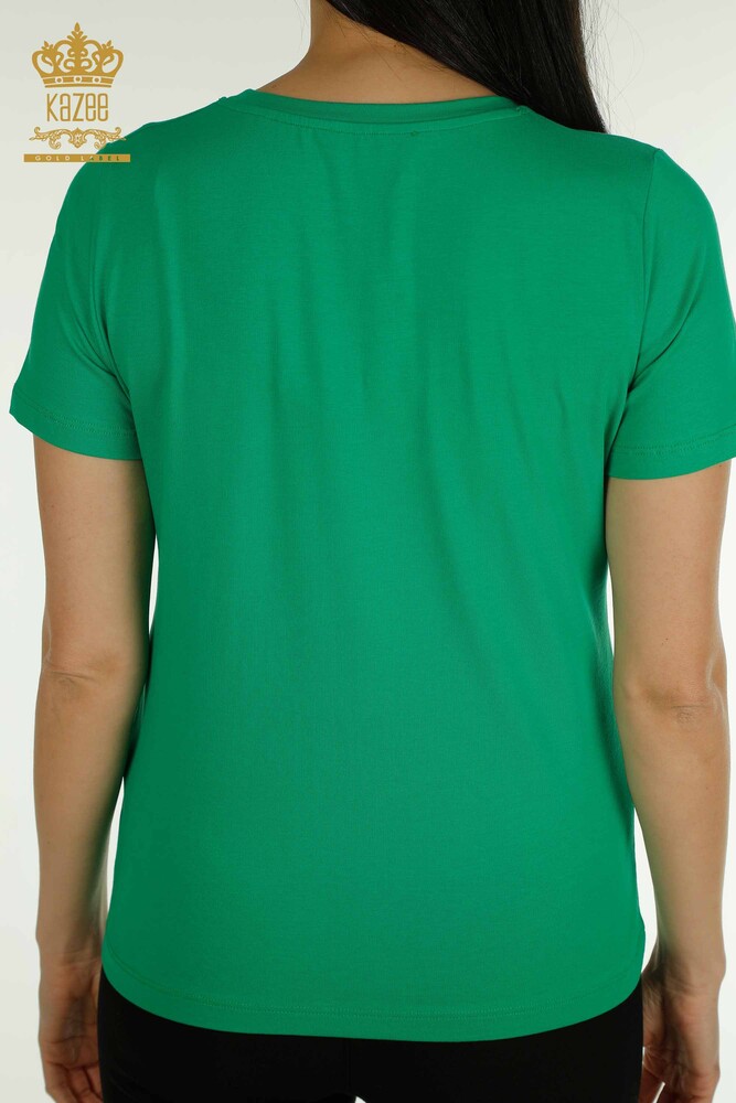 بلوزة نسائية بالجملة أخضر أساسي - 79562 | كازي - 6