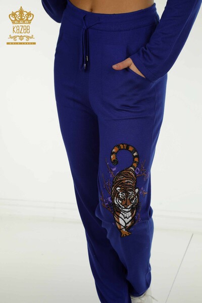 طقم رياضي نسائي بالجملة مع ساكس مطرز بالحجر - 16662 | كازي - 6