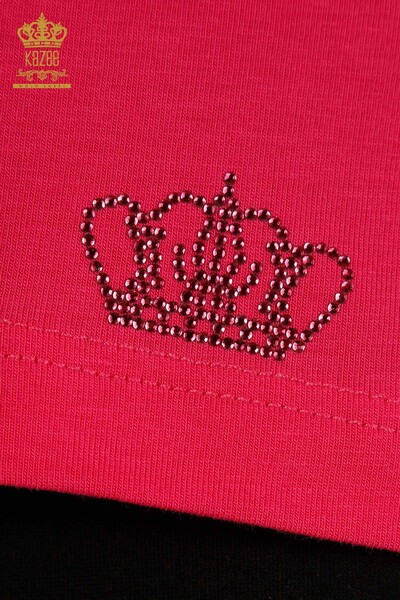 بلوزة نسائية بالجملة فوشيا أساسية - 79562 | كازي - 4