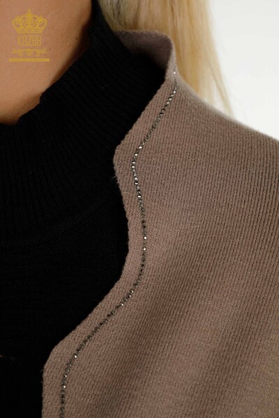 سترة نسائية قصيرة مطرزة بحجر المنك بالجملة - 30274 | كازي - 4