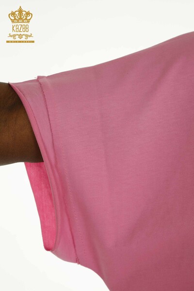 فستان نسائي بالجملة جيب وردي مفصل - 2402-231039 | اس اند ام - Thumbnail