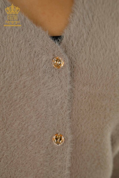 سترة نسائية بالجملة أنجورا رمادي - 30447 | كازي - 3