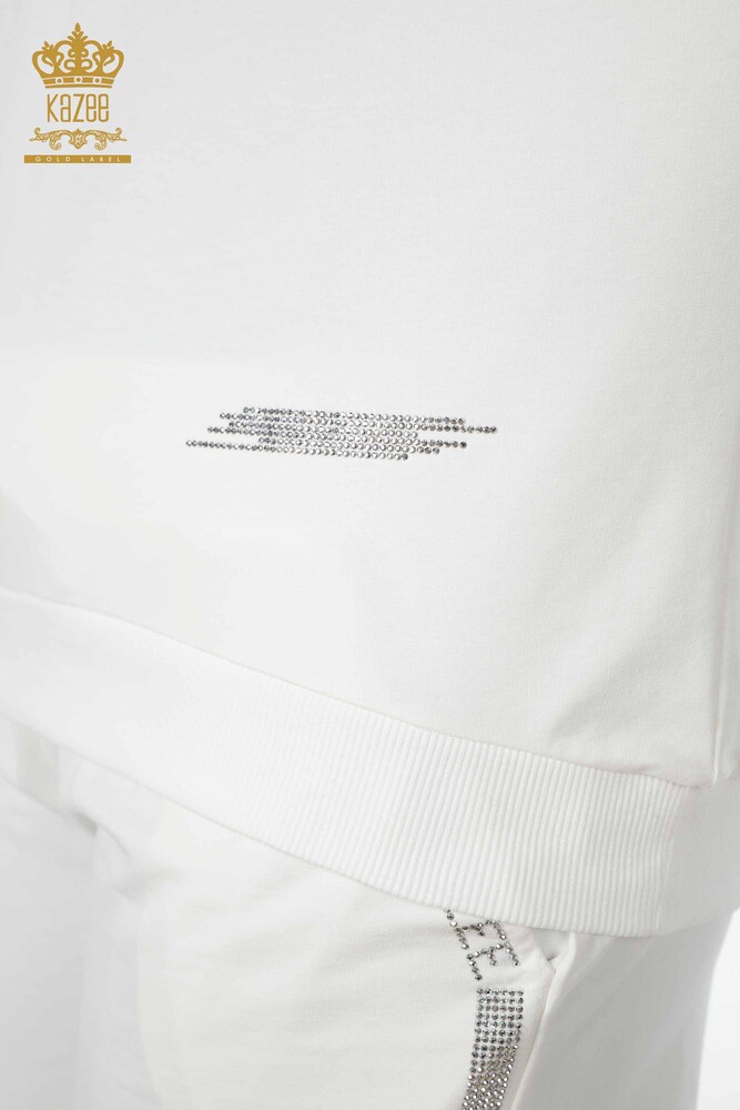 بدلة رياضية نسائية بالجملة مطرزة بأحجار الكريستال باللون البني الفاتح - 17461 | كازي - 6