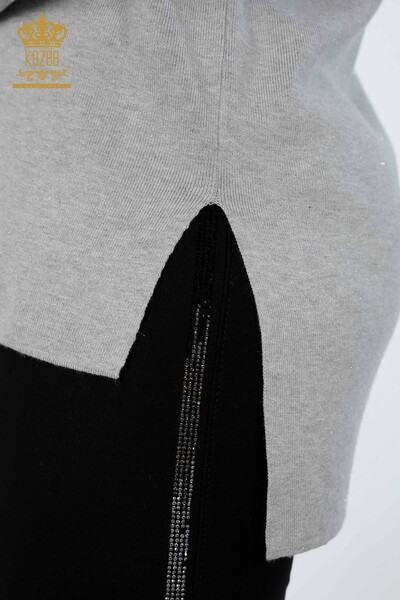 ملابس تريكو نسائية ذات أكمام طويلة من الفسكوز الأساسي - 15129 | كازي - Thumbnail