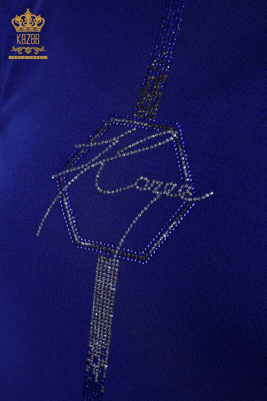 ملابس تريكو نسائية بالجملة بشعار Kazee بأكمام مزخرفة ومطرزة - 16633 | كازي