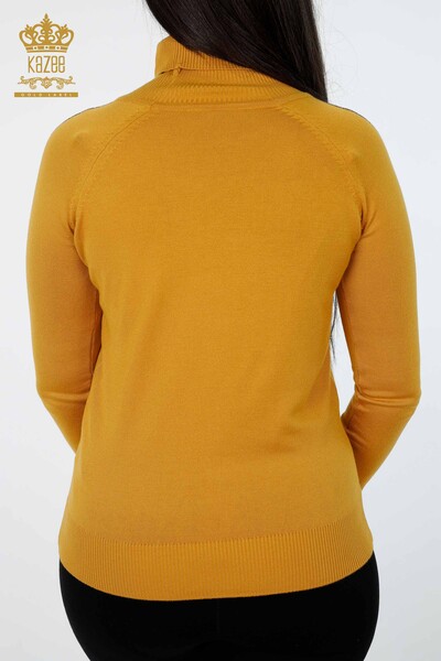 ملابس تريكو نسائية بالجملة بشعار Kazee بأكمام مزخرفة ومطرزة - 16633 | كازي - Thumbnail