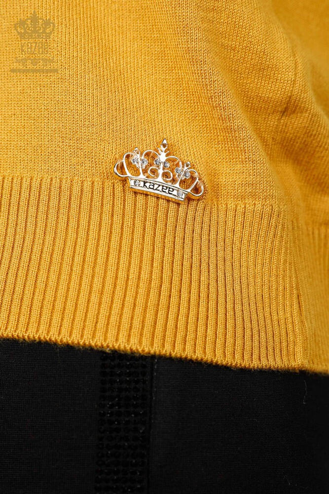 الجملة المرأة تريكو الوقوف الياقة طويلة الأكمام الأساسية فسكوزي - 15670 | كازي - 14