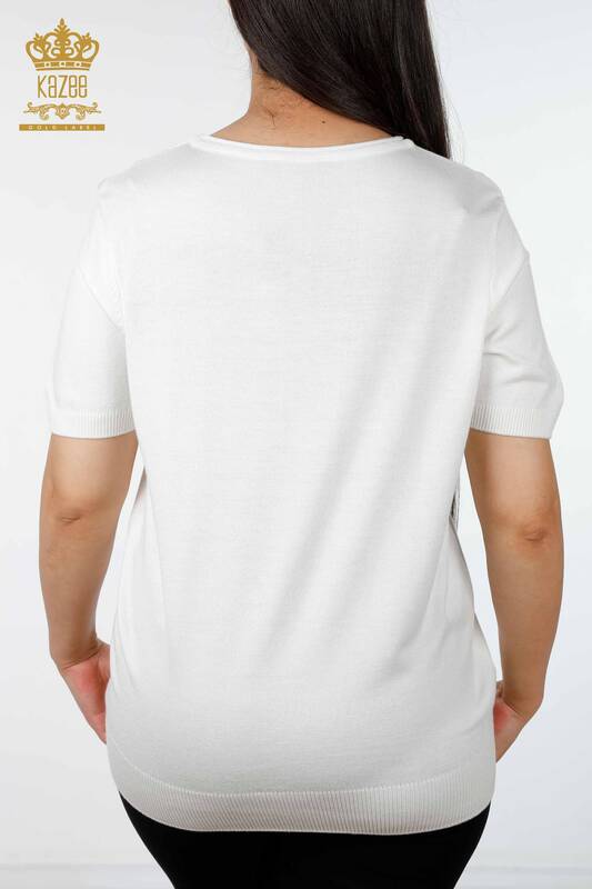 ملابس تريكو نسائية أساسية بأكمام قصيرة ورقبة دائرية فسكوز - 16271 | كازي