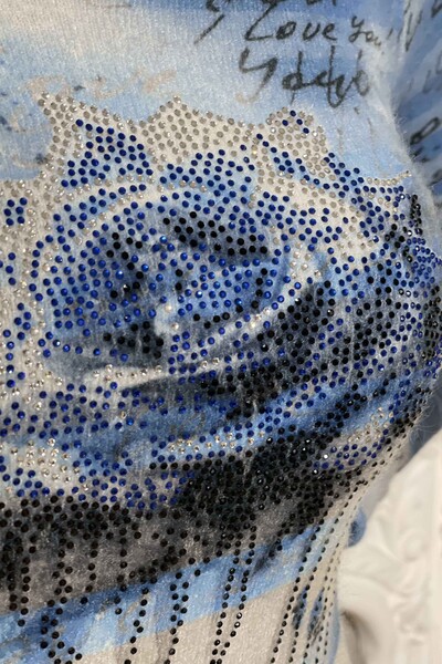 ملابس نسائية تريكو رقمية طباعة زهور الأنجورا مطرزة - 18504 | كازي - Thumbnail