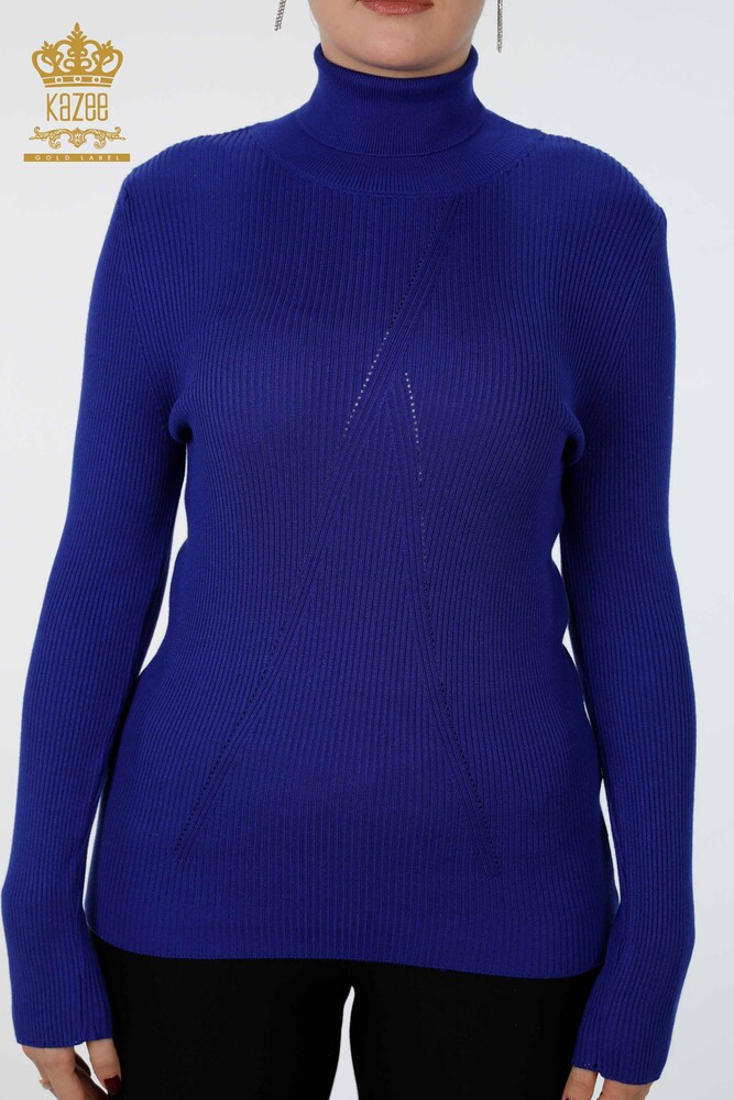 تريكو نسائي بالجملة تفاصيل مخططة مطرزة بأحجار التريكو - 16241 | كازي - 32