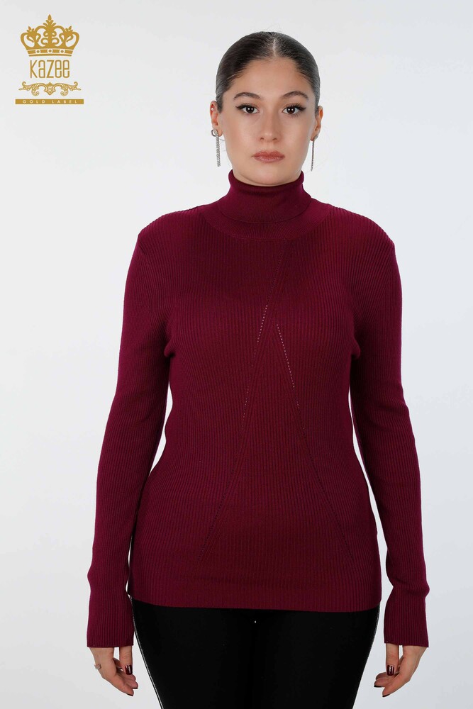 تريكو نسائي بالجملة تفاصيل مخططة مطرزة بأحجار التريكو - 16241 | كازي - 48