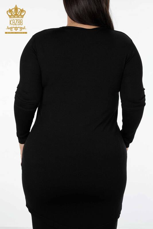 تونيك نسائي أسود بالجملة - ملابس بالجملة Merter - 14418 | كازي
